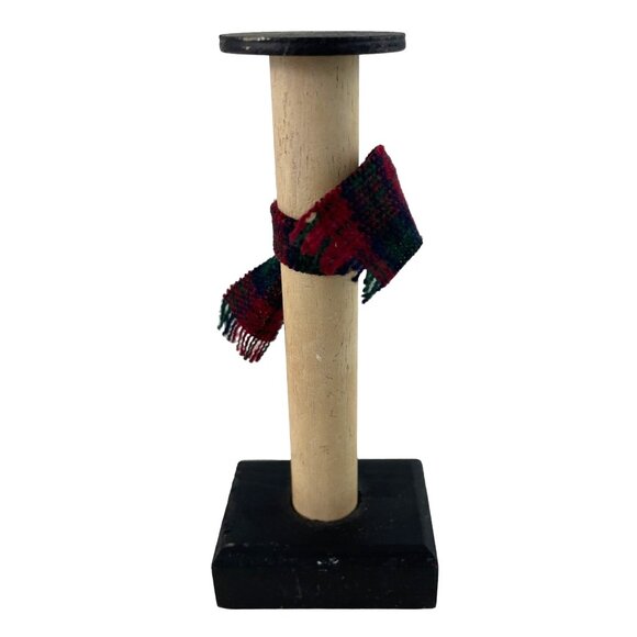 Vintage Handmade Wooden Painted Snowman Folk Art Country Christmas Decor 5.5" - Picture 4 of 8